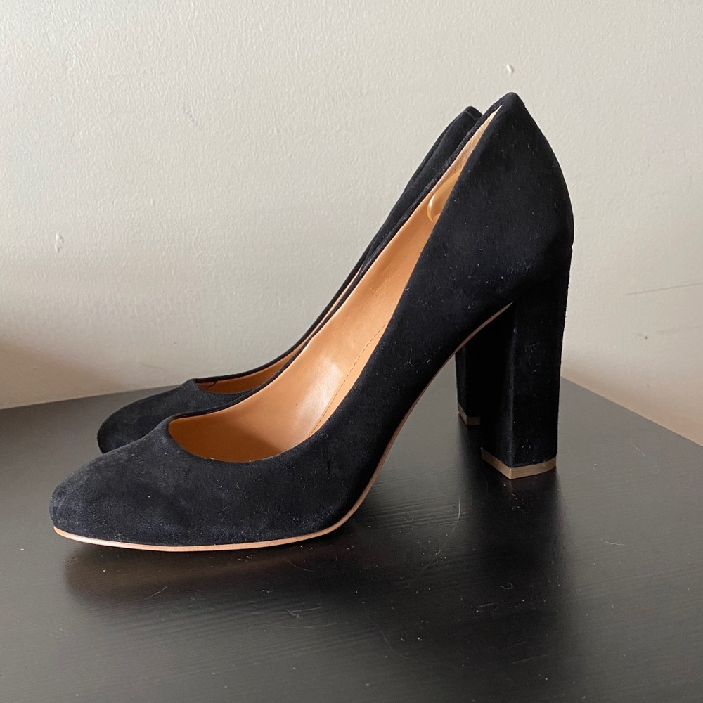 J. Crew Olive Suede Pumps